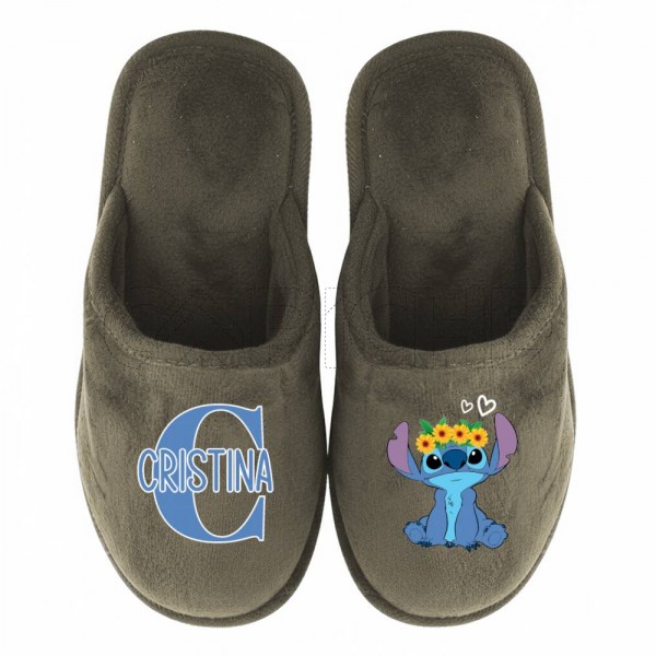 Pantufla Personalizada Stitch Floral