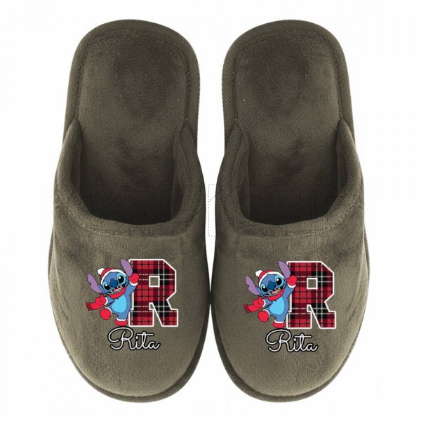 Pantufla Personalizada Stitch Navidad