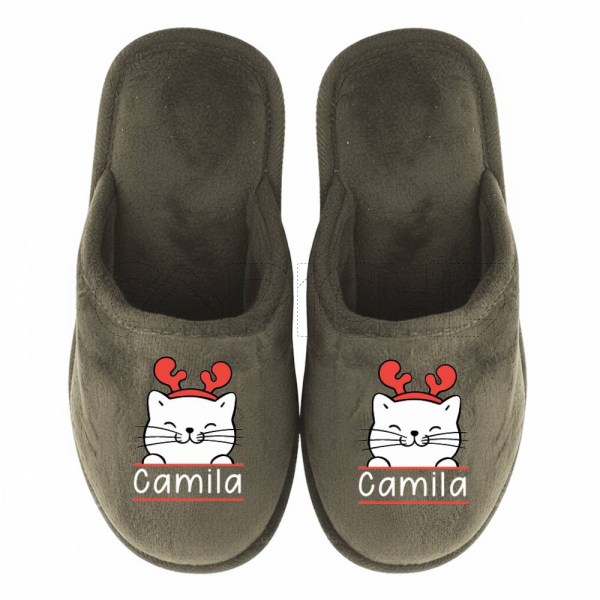 Pantufla Personalizada Pelúcia Gato