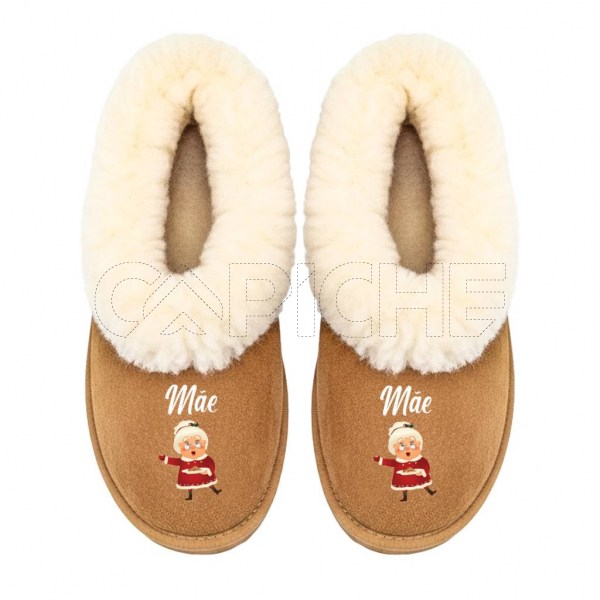 Pantufla Personalizada Pelucia Navidadina