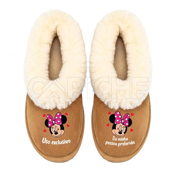 Pantufla Personalizada Mickey & Minnie Uso Exclusivo