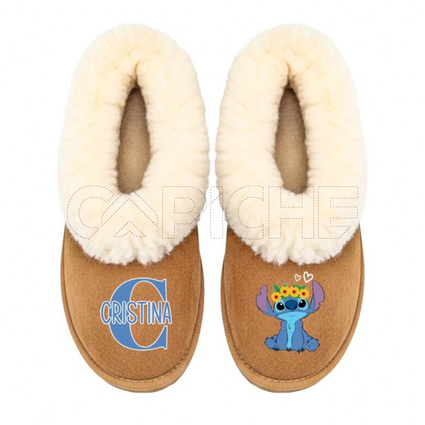 Pantufla Personalizada Stitch Floral