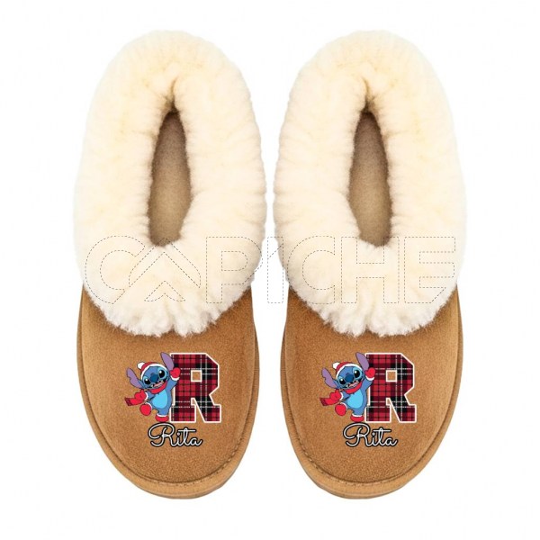 Pantufla Personalizada Stitch Navidad