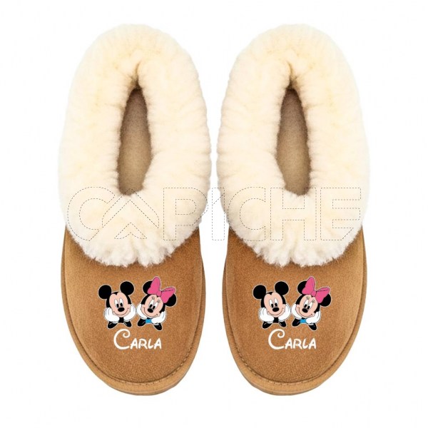 Pantufla Personalizada Minnie and Mickey