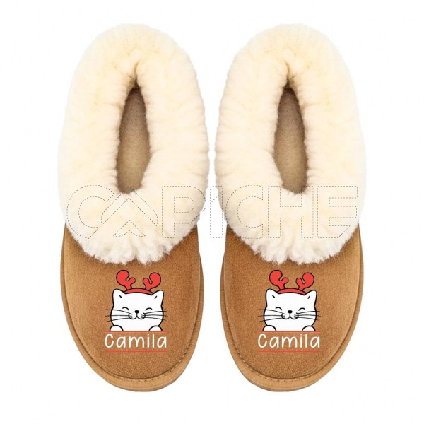 Pantufla Personalizada Pelúcia Gato