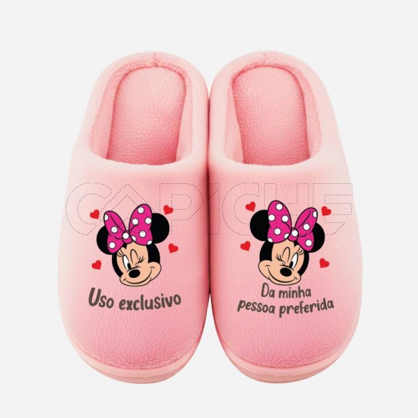 Pantufla Personalizada Mickey & Minnie Uso Exclusivo