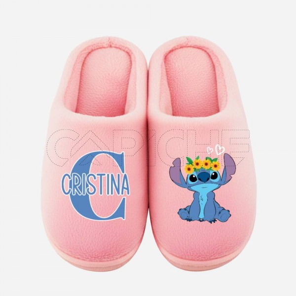 Pantufla Personalizada Stitch Floral