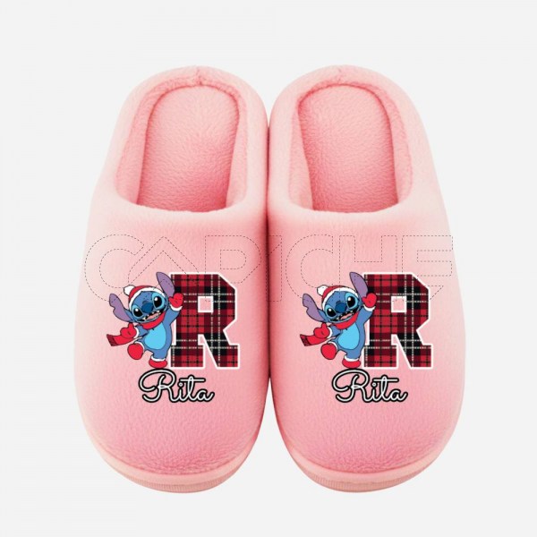 Pantufla Personalizada Stitch Navidad
