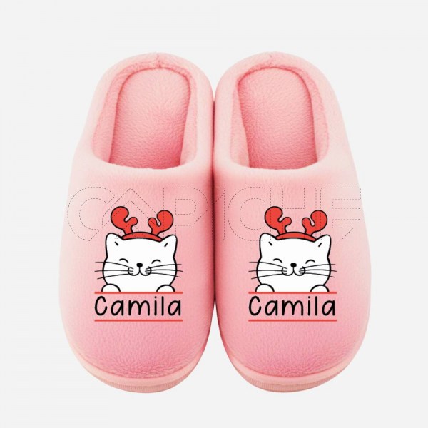 Pantufla Personalizada Pelúcia Gato