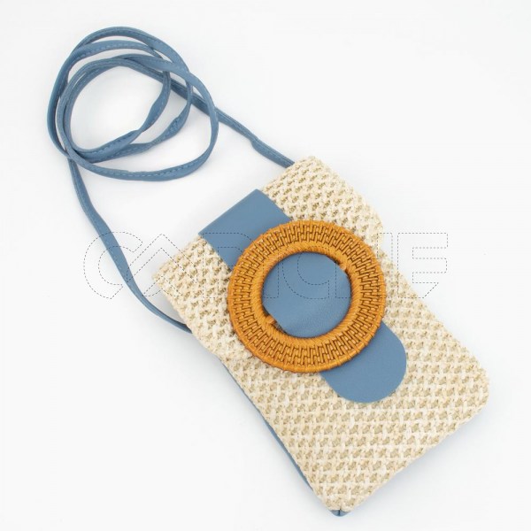 Funda para móvil con asa bandolera Circle blue