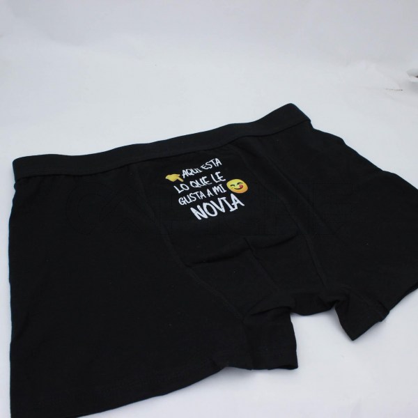 Estampa Impressa Boxer Negro L-XL Novia