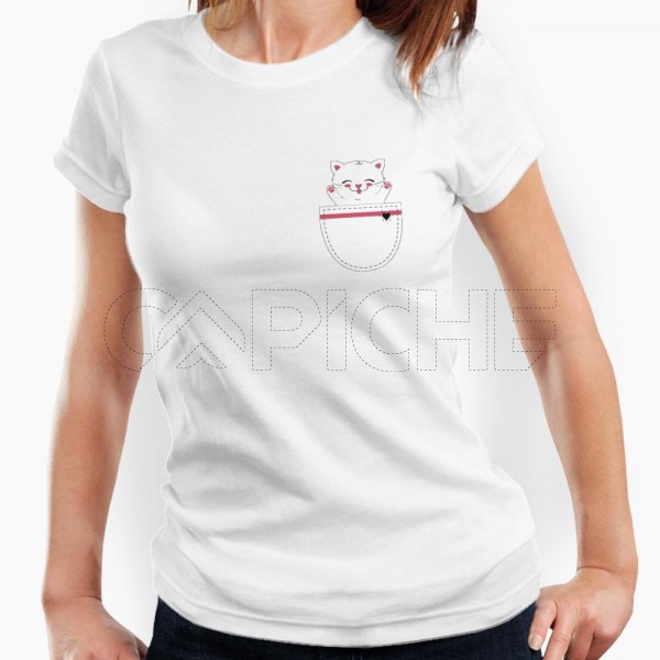 Camiseta Mujer Gatito