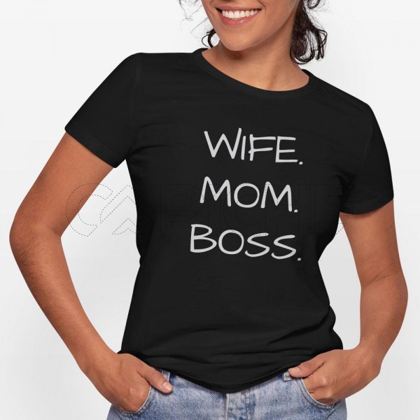 Camiseta Mujer Wife - Mom - Boss