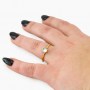 Anillo em acero Solitário Dorado