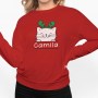 Sudadera sin Capucha Gatito Navideño Personalizable